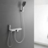 Juego de grifo mezclador para ducha de bañera con efecto lluvia y pistola rociadora de mano