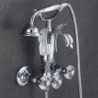 Grifo para ducha y bañera tipo teléfono de latón montado en la pared