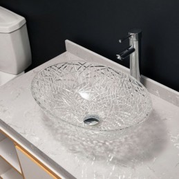 Lavabo ovalado de vidrio...