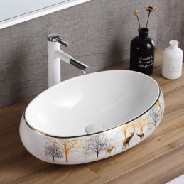 Lavabo de cerámica ovalado...