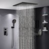 Sistema de ducha tipo lluvia Grifo de ducha de latón macizo de 16 pulgadas, color negro mate