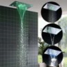 Grifo mezclador de baño con luz LED de 3 colores cromado, completo con cabezal de ducha tipo lluvia, montado en el techo, cambio de color según la temperatura del agua, Hydor Power, no necesita batería