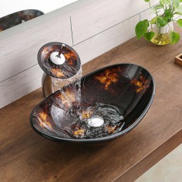 Lavabo de baño con aro de...